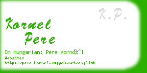 kornel pere business card